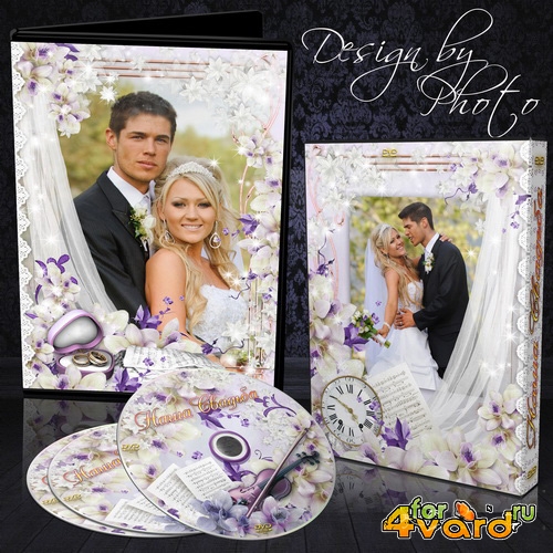 Обложка и задувка на DVD диск - Свадебные орхидеи