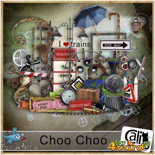Интересный железнодорожный скрап-комплект - Choo Choo 